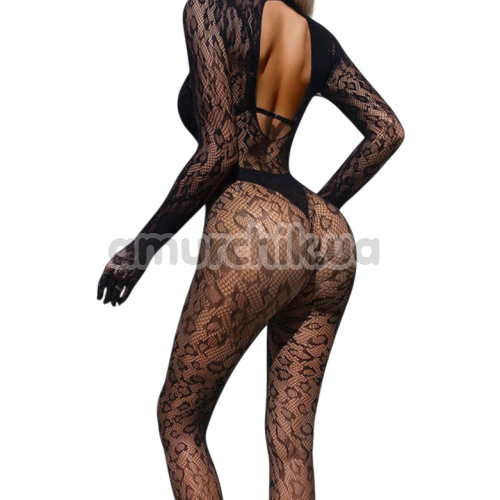 Комбинезон Star Night High Neck Leopard Bodystocking, черный