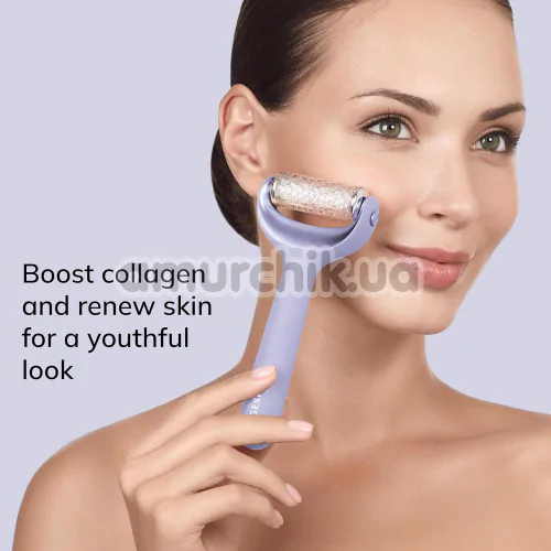 Массажер-роллер для лица и тела с микроиглами Geske MicroNeedle Face & Body Roller 8 in 1, сиреневый