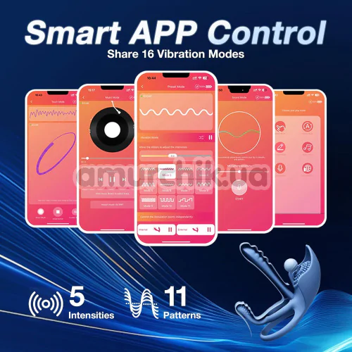 Виброкольцо для члена BeYourLover Barzillai, синее