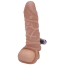 Насадка на пенис с вибрацией Size Up Vibrating 1 Inch Penis Extender With Ball Loop, телесная - Фото №3
