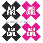Украшения для сосков Eye Candy Peekaboos Bad Girl - крестики, черные и розовые - Фото №1