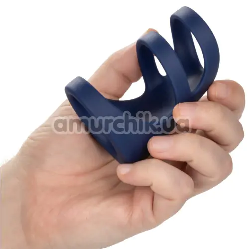 Насадка на пенис с вибрацией Viceroy Rechargeable Triple Cock Cage, синяя