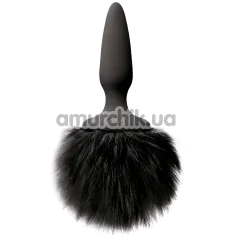 Анальна пробка з чорним хвостом Bunny Tails, чорна - Фото №1