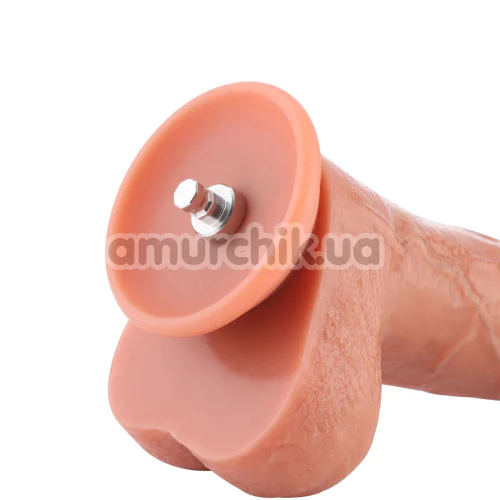 Фалоімітатор-насадка Hismith Dual-Density Dildo With Veins 8.25, тілесний