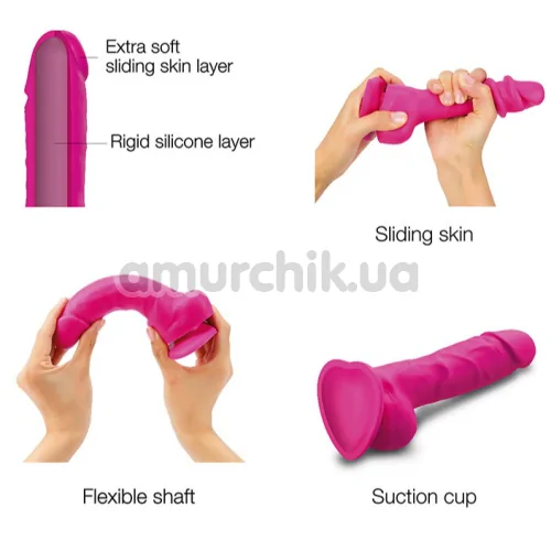 Фаллоимитатор Strap-On-Me Sliding Skin Realistic Dildo L, розовый