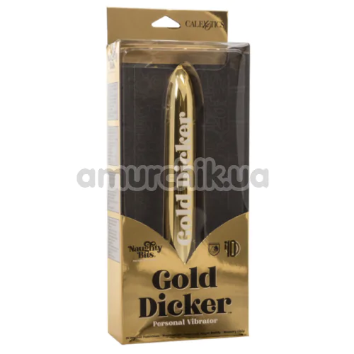 Вибратор Naughty Bits Gold Dicker, золотой