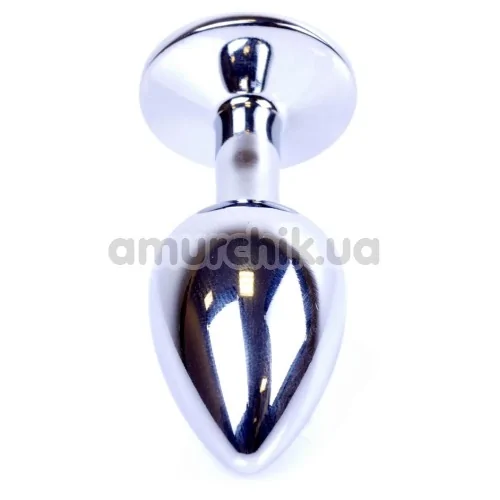 Анальная пробка с прозрачным кристаллом Exclusivity Jewellery Silver Plug, серебряная