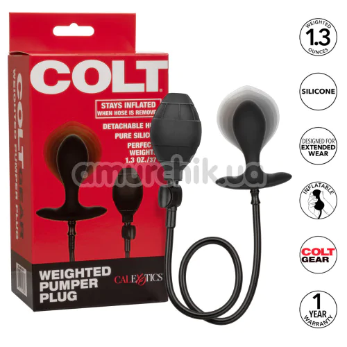 Анальный расширитель Colt Weighted Pumper Plug, черный