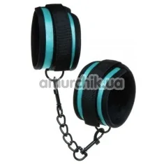 Фиксаторы для рук Loveshop Luxury Fetish Cuffs, черно-бирюзовые - Фото №1
