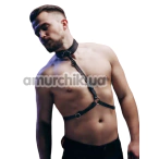 Портупея мужская с ошейником Candy Hero Р7 Leather, черная - Фото №1