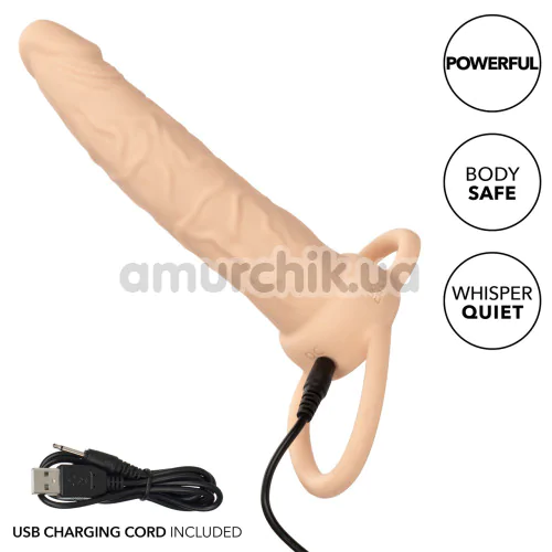 Анальная насадка с вибрацией Performance Maxx Rechargeable Dual Penetrator, телесная
