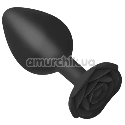 Анальная пробка Rose Shape Silicone Anal Plug Large, черная