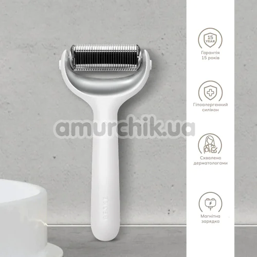 Массажер-роллер для лица и тела с микроиглами Geske MicroNeedle Face & Body Roller 9 in 1, белый
