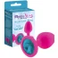 Анальна пробка з блакитним кристалом RelaXxxx Silicone Plug Medium, рожева - Фото №3