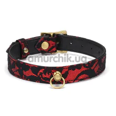 Ошейник Liebe Seele Victorian Garden Lace and Vegan Leather Collar, красно-черный - Фото №1