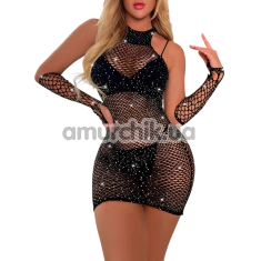 Сукня Star Night Sexy Sparkle Rhinestone Dress, чорна - Фото №1