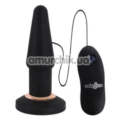 Анальная пробка с вибрацией Apex Large Butt Plug, черная - Фото №1