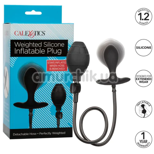 Анальний розширювач Weighted Silicone Inflatable Plug, чорний