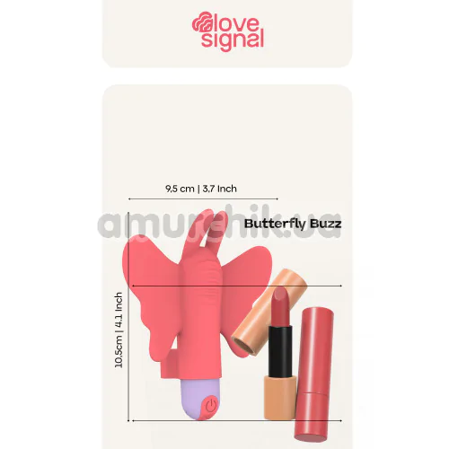 Вібратор на палець Love Signal Butterfly Buzz, кораловий
