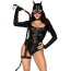 Костюм кошечки Leg Avenue Fierce Feline, черный: боди + маска + пояс с гартером - Фото №3