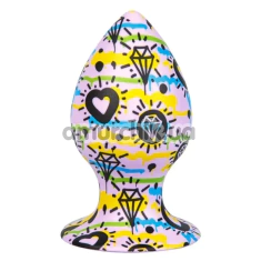 Анальная пробка Loveshop Hearts & Diamonds, разноцветная - Фото №1