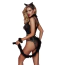 Костюм кошечки JSY Sexy Lingerie, черный: боди + портупея + хвост + ушки + чокер - Фото №3