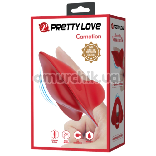Вибратор на палец Pretty Love Carnation, красный