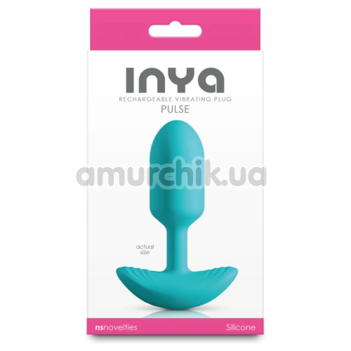 Анальная пробка с вибрацией Inya Pulse, бирюзовая