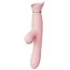 Вибратор с вакуумным стимулятором и толчками Zalo Rose Rabbit Thruster, розовый - Фото №1