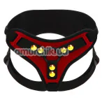 Трусики для страпона Taboom Bondage in Luxury Strap-On Harness Deluxe, чорно-червоні - Фото №1