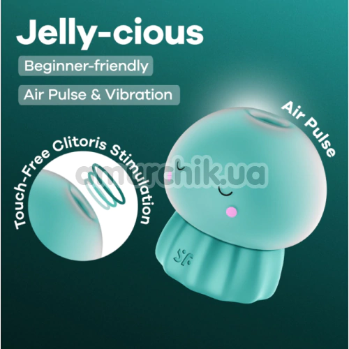 Симулятор орального сексу для жінок з вібрацією Satisfyer Jelly-cious, бірюзовий