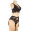 Комплект Star Night Midnight Noir Lace Lingerie Set, черный: бюстгальтер + трусики + пояс для чулок - Фото №5