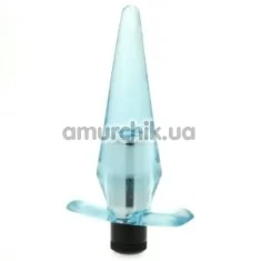 Анальная пробка с вибрацией Slimline Butt Plug, голубая - Фото №1