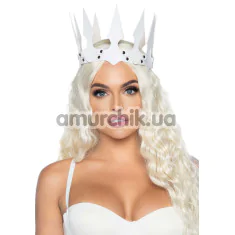 Корона Leg Avenue Faux Leather Spiked Crown, белая - Фото №1