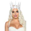 Корона Leg Avenue Faux Leather Spiked Crown, белая