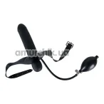 Кляп з фалоімітатором True Black Silicon Inflatable Dildo Gag - Фото №1