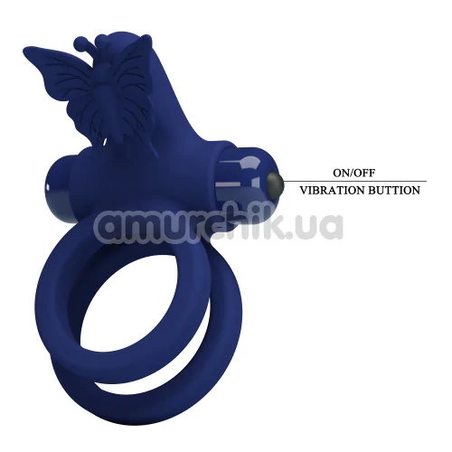 Виброкольцо для члена Pretty Love Passionate Ring IX, синее