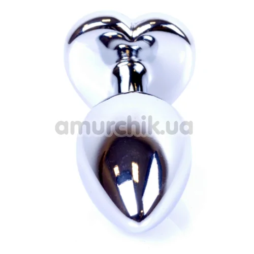 Анальна пробка з фіолетовим кристалом Exclusivity Jewellery Silver Heart Plug, срібна