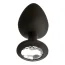 Анальная пробка с прозрачным кристаллом Mai Attraction Pleasure Toys L №49, черная - Фото №1