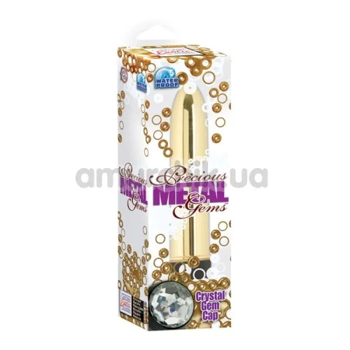 Вібратор Precious Metal Gems 11 см, золотий