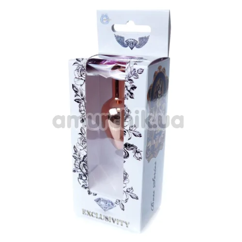 Анальная пробка со светло-розовым кристаллом Exclusivity Jewellery Red Gold Plug, золотая