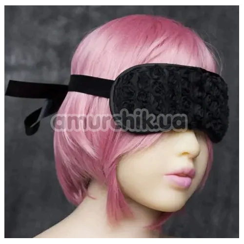 Маска на глаза DS Fetish Blindfold With Rose, черная