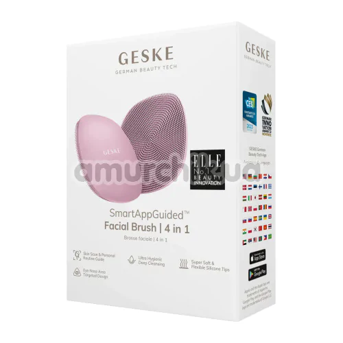 Щітка для обличчя Geske Facial Brush 4 in 1, рожева