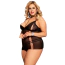 Комплект Star Night Nightgown Sheer Mesh Babydoll, чорний: пеньюар + трусики-стрінги - Фото №5