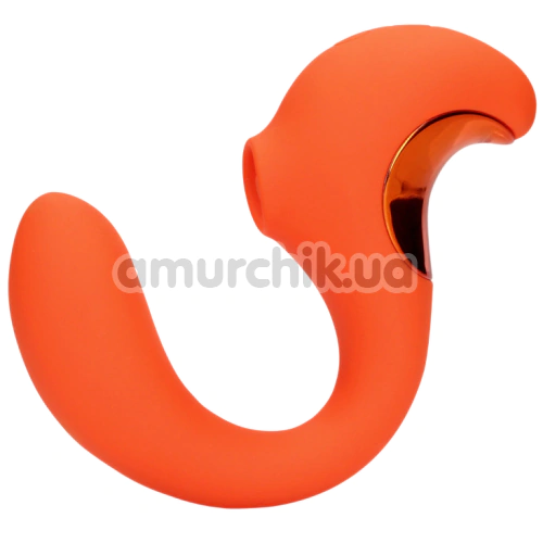 Вібратор з пульсацією Loveline G-Spot Vibrator With Clitoral Pulse Wave, помаранчевий