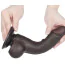 Фаллоимитатор Sliding-Skin Dual Layer Dong 7.5 с маленькой мошонкой, коричневый - Фото №11