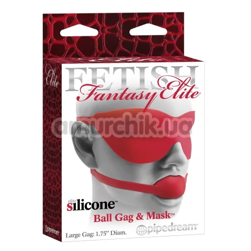 Кляп з маскою Fetish Fantasy Elite Fantasy Ball Gag & Mask, червоний