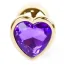 Анальная пробка с фиолетовым кристаллом Exclusivity Jewellery Gold Heart Plug, золотая - Фото №3
