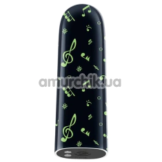 Кліторальний вібратор Music Massager Glow In The Dark, чорний - Фото №1