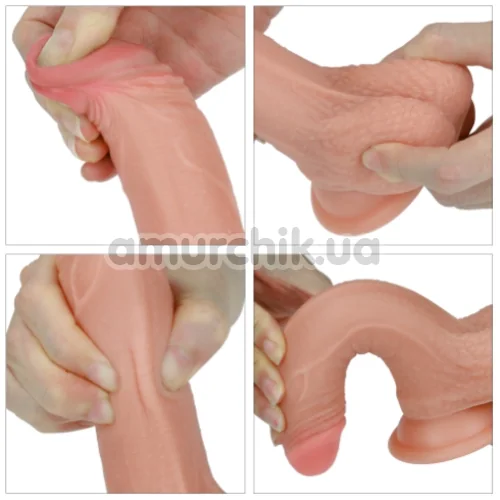 Фаллоимитатор Dual-Layered Silicone Nature Cock LV4001, коричневый